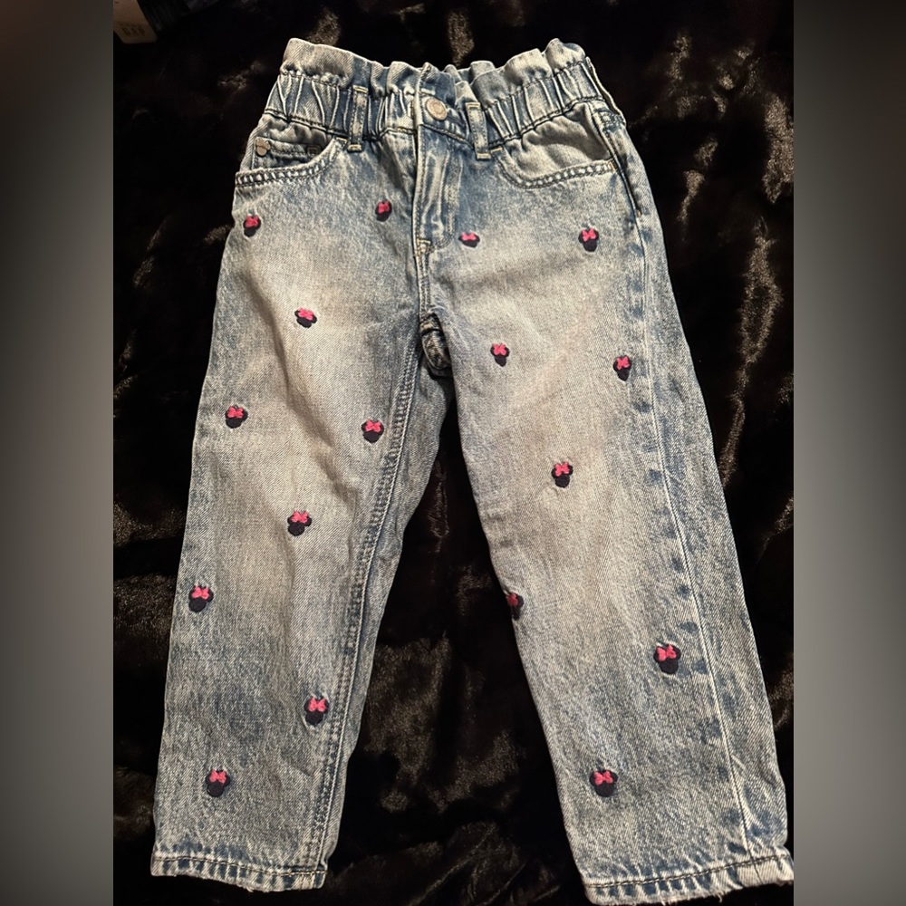 Gap Disney Minnie Mouse Toddler Girl Mom Jeans size 4T EUC